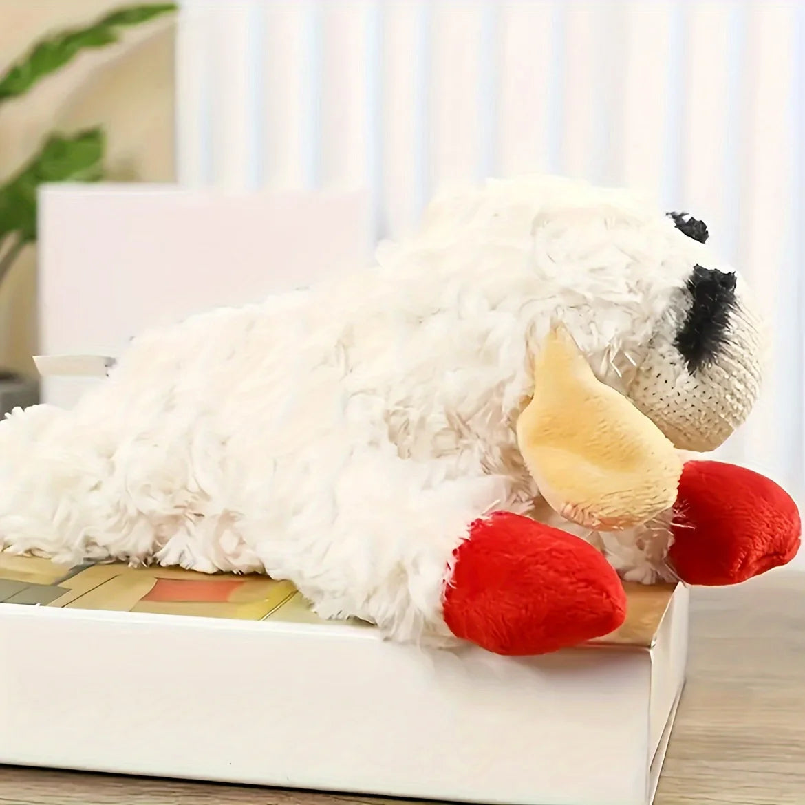 1pc adorable lamb shape plush toy-high pitched squeaker