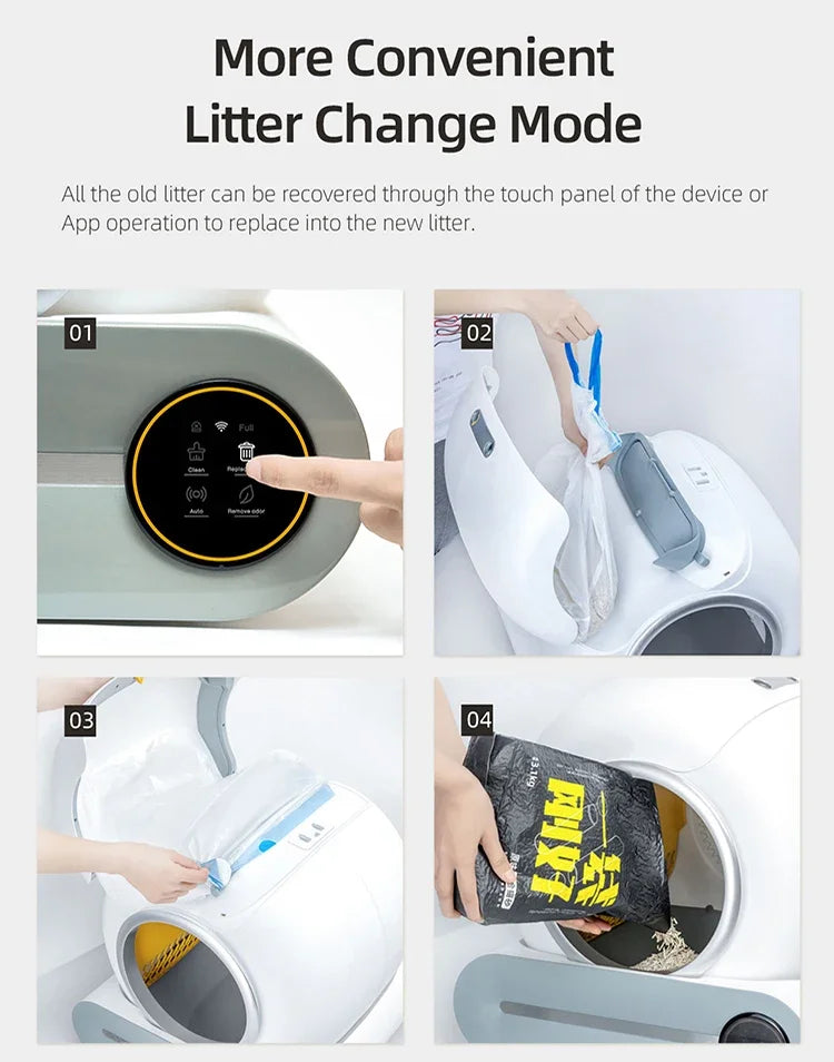 65L Automatic Smart Cat Litter Box Self Cleaning