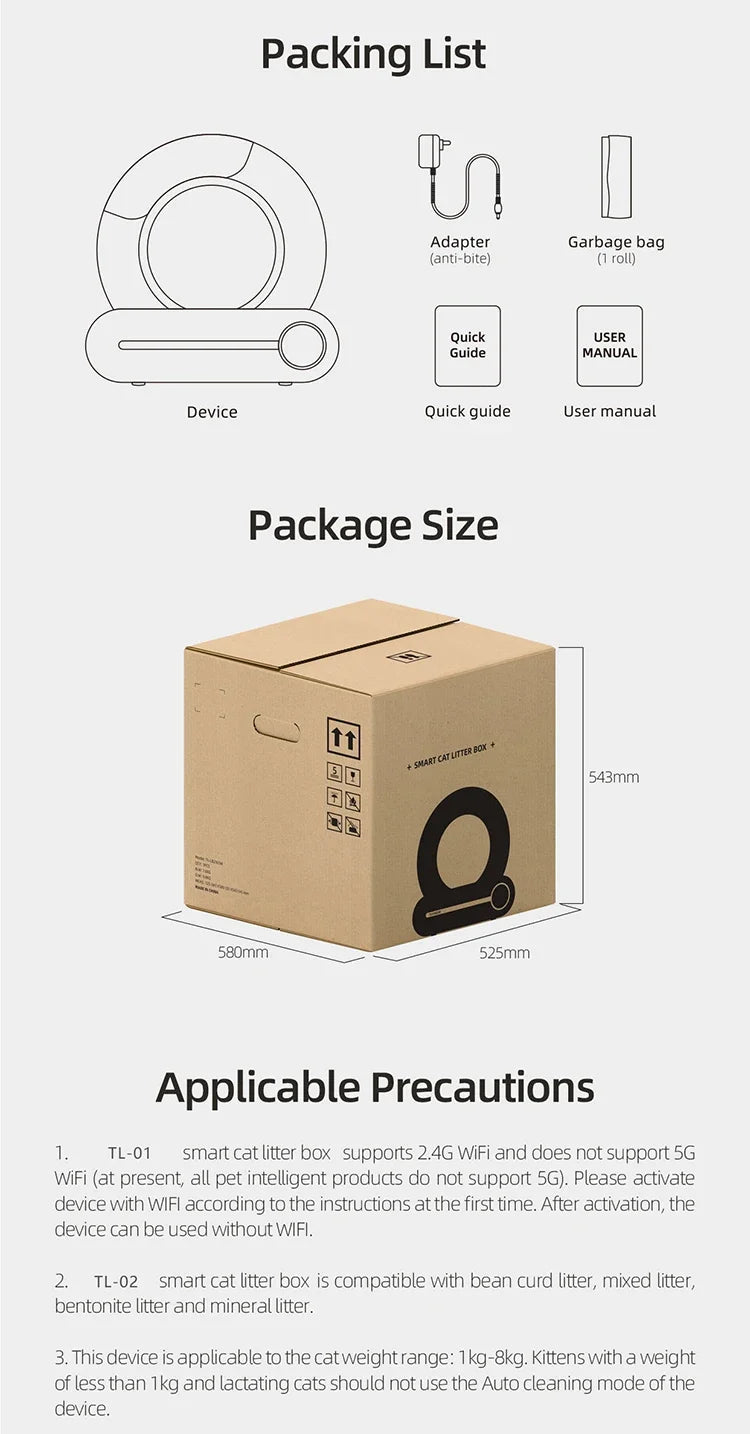 65L Automatic Smart Cat Litter Box Self Cleaning