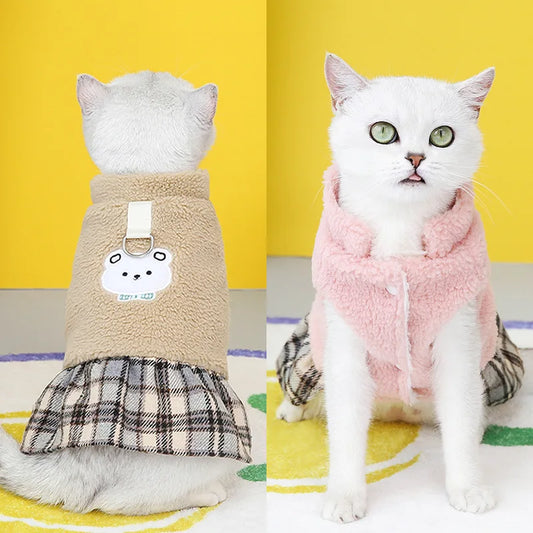 Winter Warm Cat Dress Coat Thickened Costume