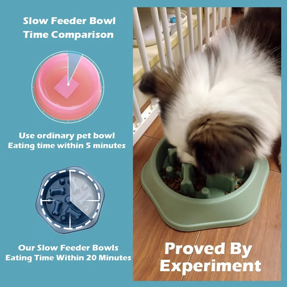 1pc Slow Feeder Non-choking Pet Bowl