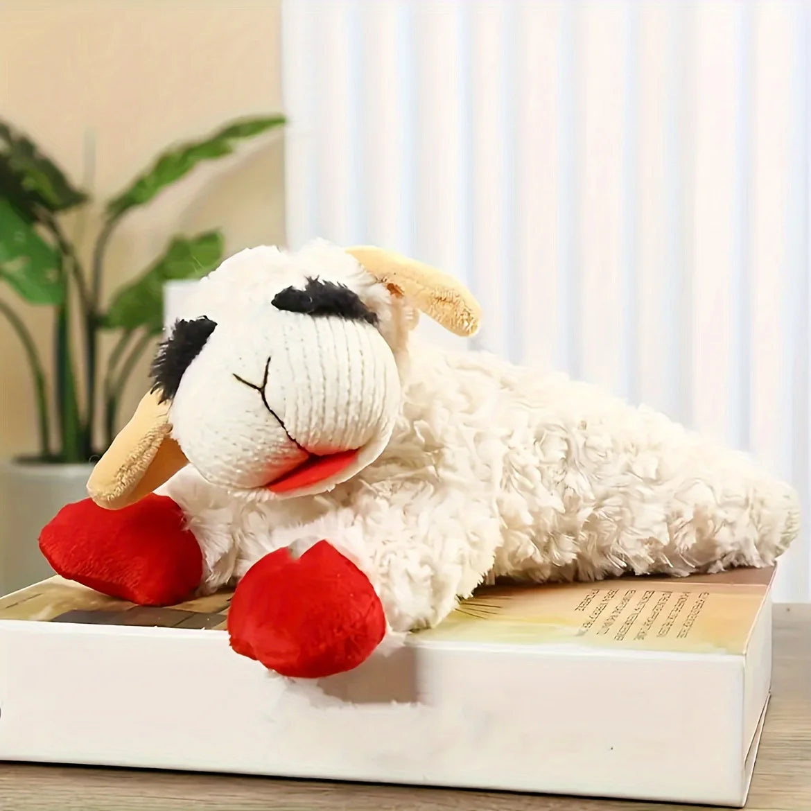 1pc adorable lamb shape plush toy-high pitched squeaker