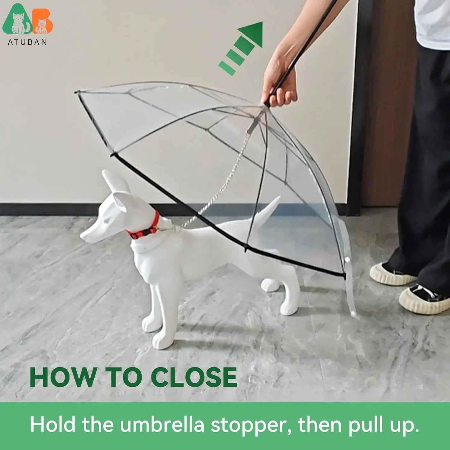 Rainproof Snowproof Adjustable Pet Umbrella Leash