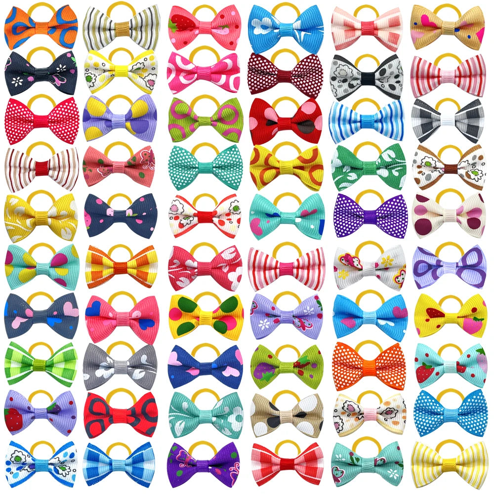 100pcs Handmade Pet Hair Bows