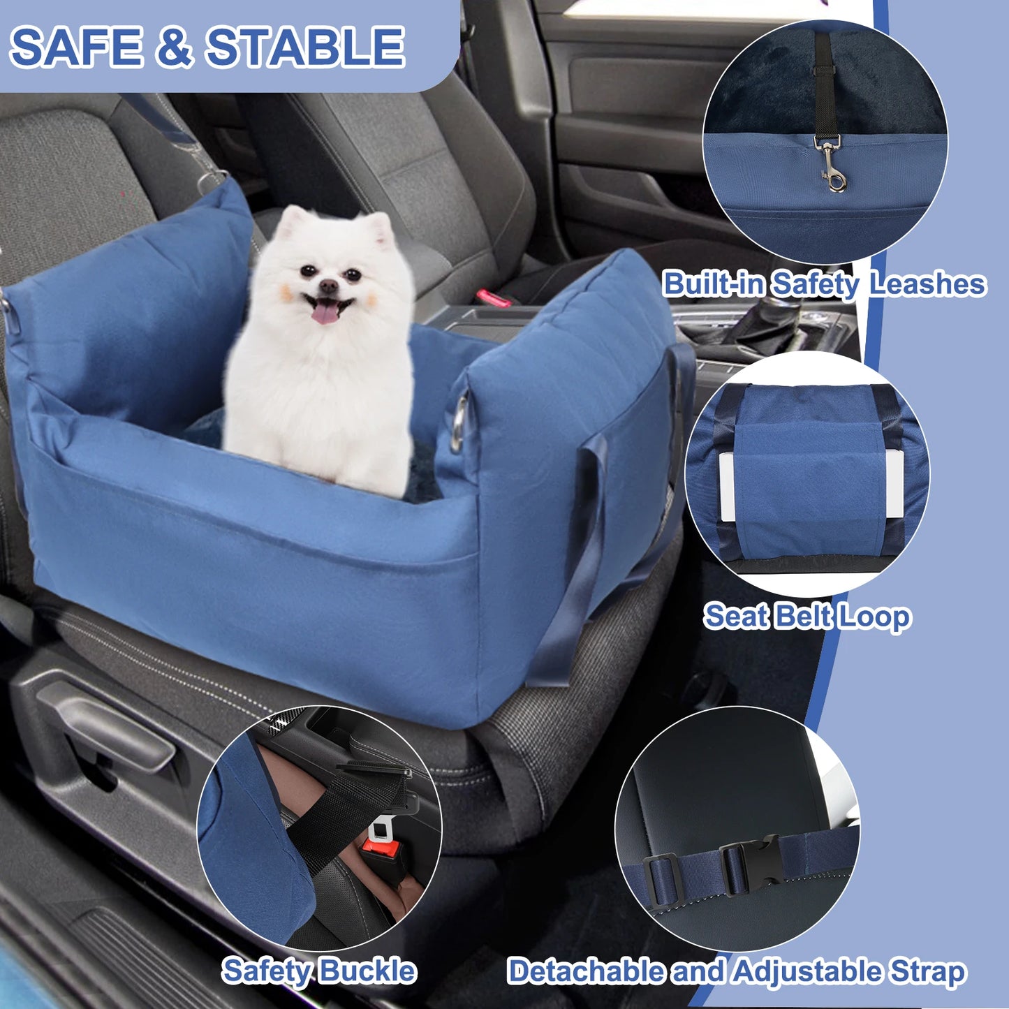 Pet Car Seat Travel Safety Bed Detachable