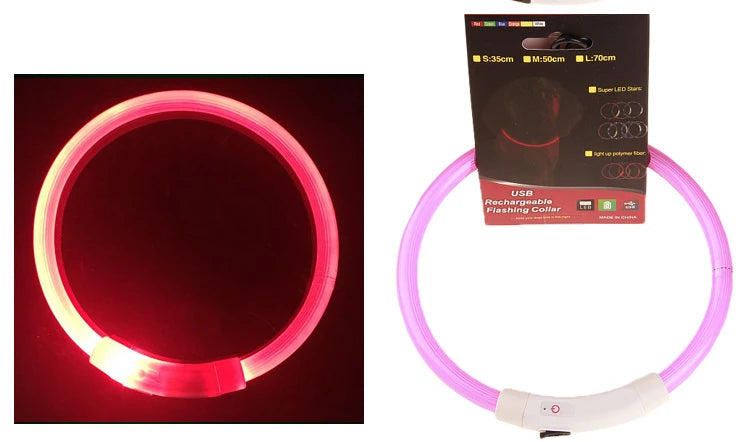 USB Rechargeable Glowing Necklace Safety Collar