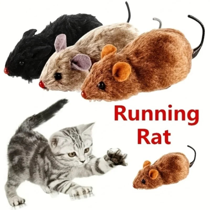 Clockwork Simulation Mice Battery Free Durable Indoor Cats Toys