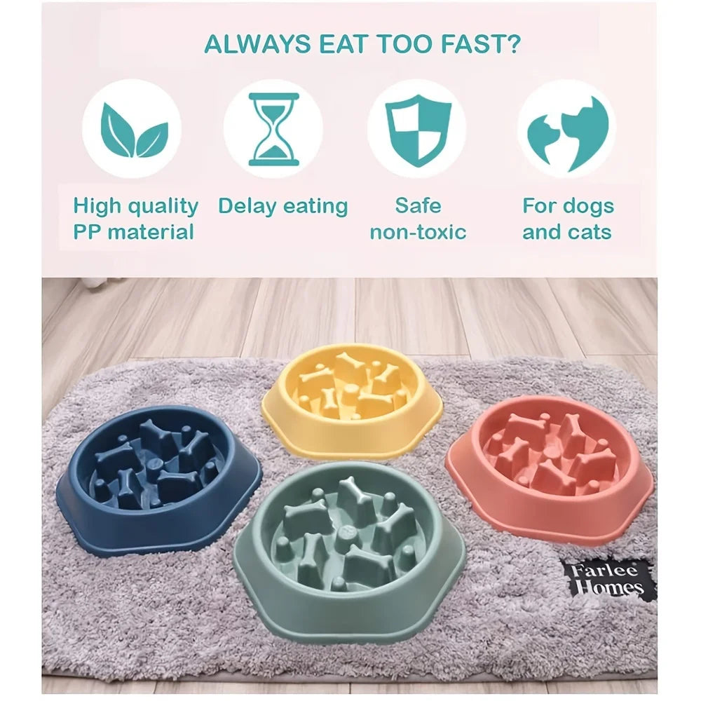 1pc Slow Feeder Non-choking Pet Bowl