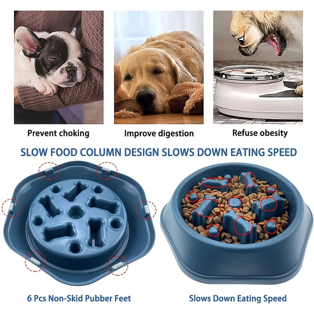 1pc Slow Feeder Non-choking Pet Bowl
